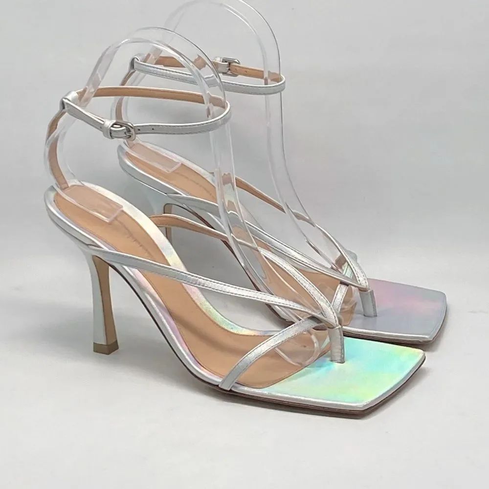 Bottega Veneta Stretch Leather Strappy Thong Sandals size 37.5